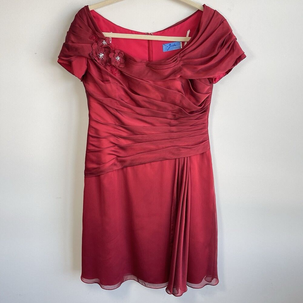 Jade by Jasmine Bridal J3365 Berry Red Size 14‎ Mother of the Bride Formal Dress